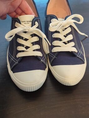 Kate Spade Navy Canvas Tommi Sneakers Like New 8.5B
